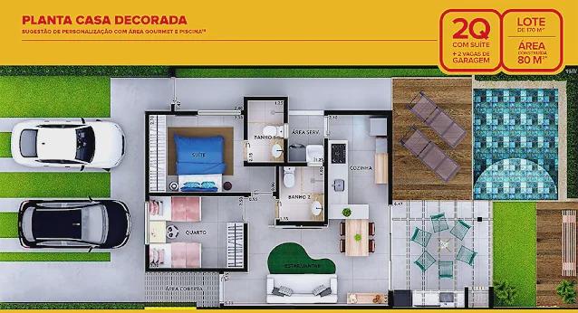 Cond. horizontal casa com 2 quartos à venda, 80.0m²